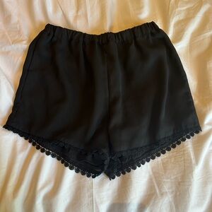 Brandy Melville black dressy shorts with lace design